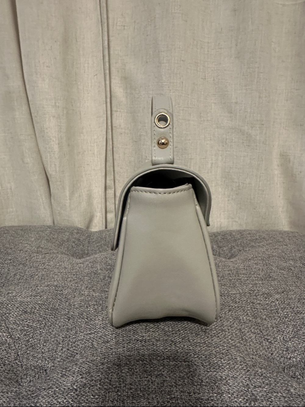 Structured Mini Top-Handle Bag in Light Gray - Picture 2 of 4